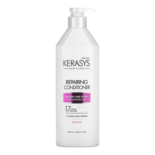 Kerasys Hair Clinic Protein Care System for Damaged Hair Argan Oil REPAIRING 20.2 fl oz / 600 ml (Conditioner 1-Pack)