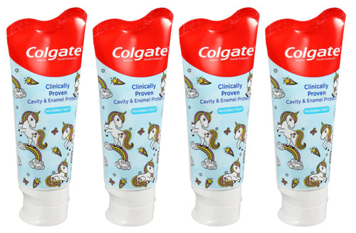 Colgate Unicorn Anticavity Kids Toothpaste with Fluoride for Ages 2+, ADA-Accepted, Mild Bubble Fruit Flavor - 3.5 Ounces (4 Pack) Colgate Unicorn Anticavity Kids Toothpaste with Fluoride for Ages 2+, ADA-Accepted, Mild Bubble Fruit Flavor - 3.5 Ounces (4 Pack)