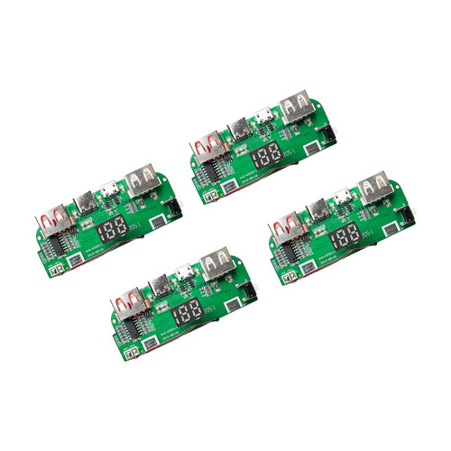 Bistook 4pcs 18650 or 21700 Charging Module Dual USB 5V 3A Mobile Powerbanks Module 18650 Lithium Battery Charger Board with Overcharge Overdischarge Short Circuit Protection DIY USB Battery Pack