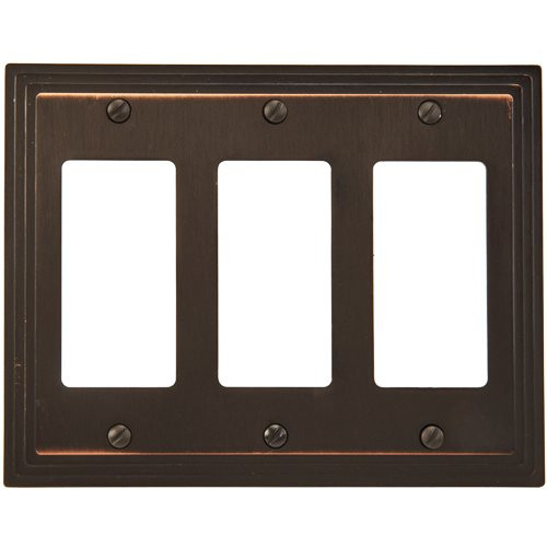 Amertac 84RRRVB 3 Rocker-GFCI Steps Wallplate, Aged Bronze