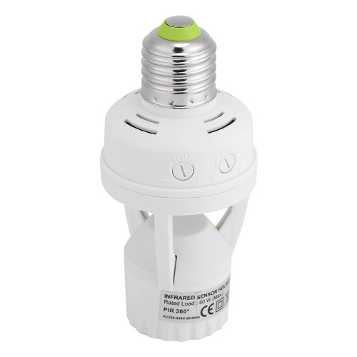 Light Socket Adapter, Motion Sensor Light Socket, Motion Sensor LED Bulb Holder for E27 Screw