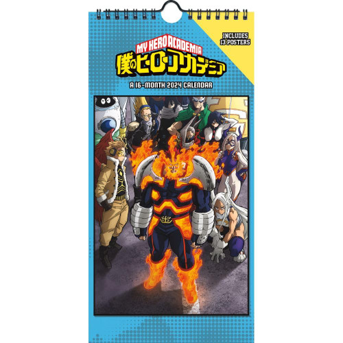 Trends International, My Hero Academia 2024 Slim Wall Calendar
