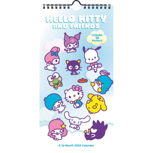Trends International, Hello Kitty and Friends 2024 Slim Wall Calendar