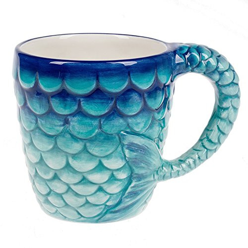 Midwest CBK Blue & Turquoise Mermaid Tail Ceramic Mug