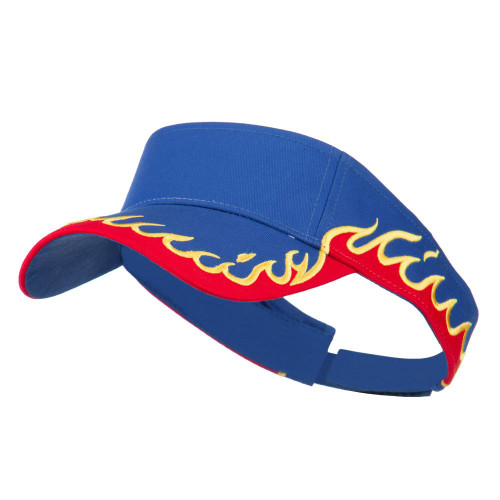 Cotton Twill Flame Visor - Royal Red Gold OSFM