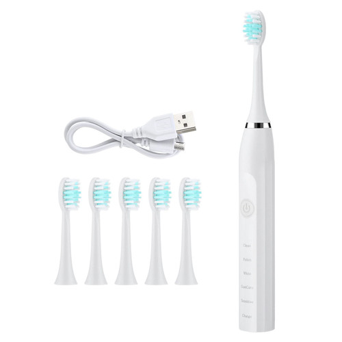 Sonic Electric Toothbrush for Adults Soft Bristled 4 Modes Vibration Whitening Deep Cleaning Massage Tool with 6 Brush Head Sonic Electric Toothbrush for Adults Soft Bristled 4 Modes Vibration Whitening Deep Cleaning Massage Tool with 6 Brush Head