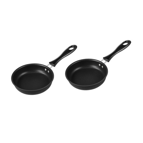 Mikinona 2pcs Omelet Pan Mini Saucepan Non- Stick Egg Frying Pans One Egg Skillet Tamagoyaki Pan Omelet Skillet Round Egg Pan Kitchen Cooking Pan Omelette Small Pancake Skillet Child Iron