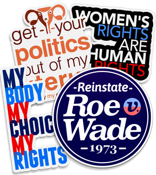 Women's Rights Sticker Pack, 3" WATERPROOF SET OF 4 Feminist Stickers for Female Reproductive Rights, Vinyl Decals for Water bottle, laptop or car