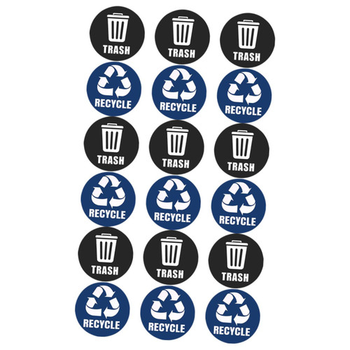 TEHAUX 1 Set Self Adhesive Recycling Stickers Trash Recycle Sticker Adhesive Recycle Sticker Trash Cans Outdoor Waste Sorting Logo Outside Trash Can Garbage Recyclable Wall Sticker PVC