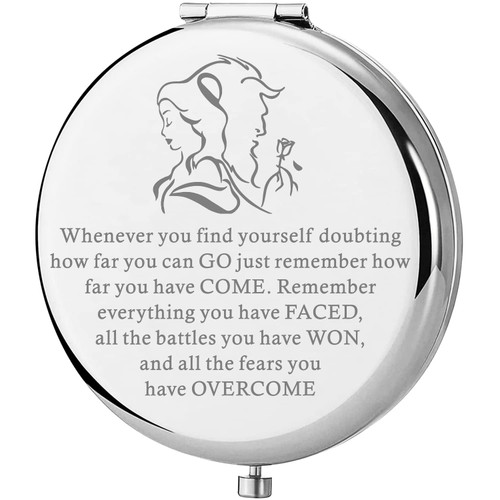 Lywjyb Birdgot Fairytale Gift Belle Inspirational Gift Movie Pocket Mirror Gift for Movie Fan Mom Sister (Whenever Beast Mirr)