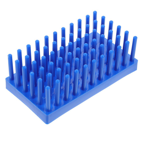 Baluue Plastic Test Tube Peg Drying Rack, Labs Test Tube Stand, Lab Test Tube Rack Holder Holds 55 16mm Test Tubes