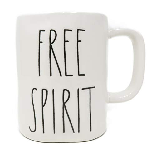 Rae Dunn FREE SPIRIT in large letters LL Coffee Tea Soup Mug Cup.