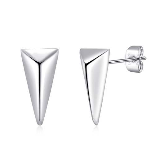 GUMENA Tiny Silver Triangle Earrings for Women Geometric Earrings for Men Surgical Steel Hypoallergenic Small Triangle Dainty Stud Earrings for Women Men