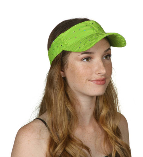 TopHeadwear Glitter Sequin Visor Hat - Lime Green
