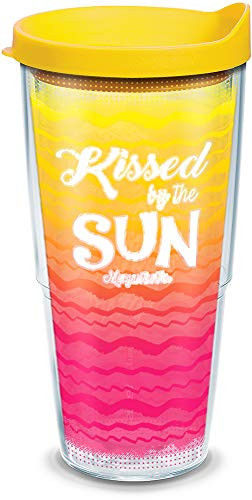 Tervis 1319373 Margaritaville - Kissed By Sun Insulated Tumbler with Wrap and Lid, 24 oz - Tritan, Clear