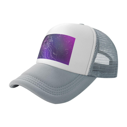 Jellyfish Gray Mesh Baseball Cap Sun Visor Hat Womens Men,Adjustable Sun Hats Sport Cap Trucker Hat