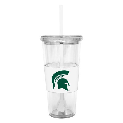 NCAA Michigan State Spartans Insulated Tumbler with Rubber Sleeve and Stir Straw, 22-ounce NCAA Michigan State Spartans Insulated Tumbler with Rubber Sleeve and Stir Straw, 22-ounce