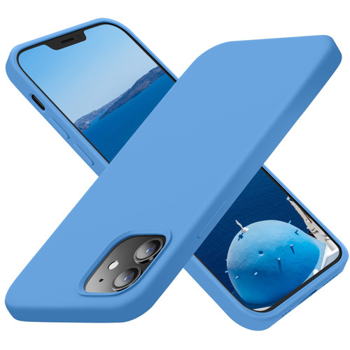 Cordking Designed for iPhone 12 Case, Designed for iPhone 12 Pro Case, Silicone Shockproof Phone Case with [Soft Anti-Scratch Microfiber Lining] 6.1 inch, Blue