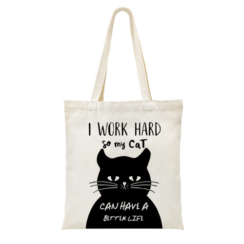 ZHANTUONE Canvas Tote Bag?My Cat Can Have a Better Life ?Cat Mom Cat Dad Gift?Cat Lover Gifts For Men or Women?Great Gift for Cat Lovers?Pet Lovers Birthday Gift?Multipurpose Canvas Tote Bag Gift