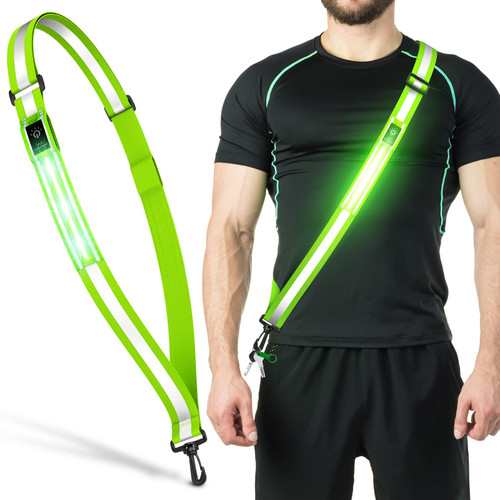 Ylzzrs LED Reflective Belt Sash Walking Gear,Safety Lights for Walkers at Night,High Visibility Safety Rechargeable Reflective Running Gear for Men Women Kids Night Dog Walking Gear (Green) Ylzzrs LED Reflective Belt Sash Walking Gear,Safety Lights for Walkers at Night,High Visibility Safety Rechargeable Reflective Running Gear for Men Women Kids Night Dog Walking Gear (Green)
