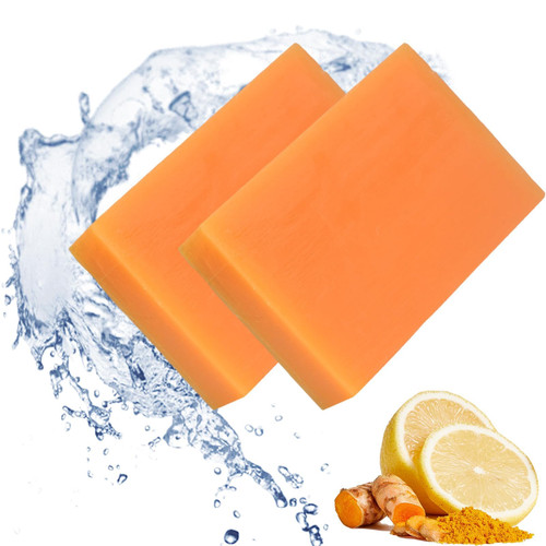 Yemnaw Melaglow Brightening Soap,Melaglo Brightening Soap,Melaglo Turmeric Brightening Soap, Lemon Turmeric Kojic Acid Soap, Bath Soap for Face & Body (2pcs)