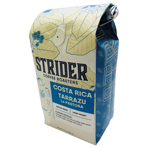 Strider Coffee Roasters, Costa Rica Tarrazu, Light Roast, Whole Bean, Specialty Coffee, 12 ounce, Coffee Gifts