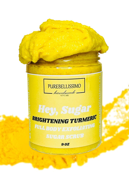 Skin Brightening Turmeric Full Body Sugar Scrub, Scrub for Dark Spots, Brightening Inner Thighs Bikini Area Underarms, Natural Exfoliating Sugar Scrub with Turmeric, 9 oz Skin Brightening Turmeric Full Body Sugar Scrub, Scrub for Dark Spots, Brightening Inner Thighs Bikini Area Underarms, Natural Exfoliating Sugar Scrub with Turmeric, 9 oz