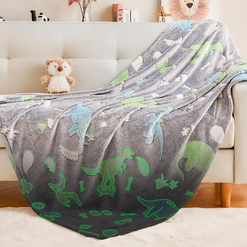 Ramees Glow in The Dark Dinosaur Blanket, Cute Blanket for Kids Toddlers Girls Boys, Cozy Soft Fluffy Fuzzy Flannel Fleece Blanket for Couch Sofa Bed Ramees Glow in The Dark Dinosaur Blanket, Cute Blanket for Kids Toddlers Girls Boys, Cozy Soft Fluffy Fuzzy Flannel Fleece Blanket for Couch Sofa Bed