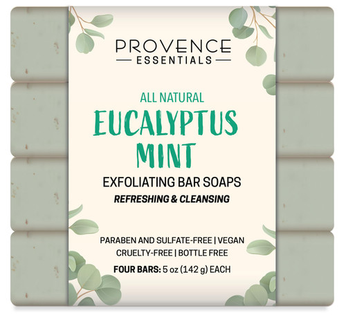 PROVENCE ESSENTIALS All Natural Bar Soap Set (Eucalyptus Mint)