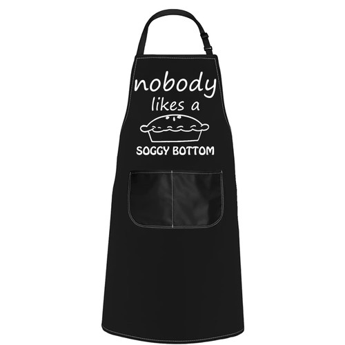 POFULL Funny Baking Apron Nobody Likes A Soggy Bottom Apron Baker's Gift (nobody likes Apron)