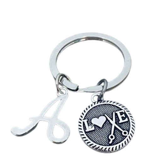 Personalized Hairdresser Charm Keychain with Initial Charm, Custom Unisex Hair Stylist Jewelry for Stylists Personalized Hairdresser Charm Keychain with Initial Charm, Custom Unisex Hair Stylist Jewelry for Stylists