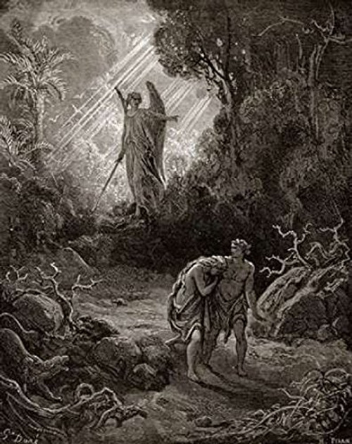 Posterazzi Adam and Eve - The Expulsion From The Garden - from Miltons Paradise Lost Poster Print by Gustave Dore (11 x 14)