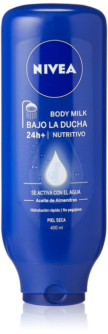NIVEA Under Shower Body Milk Nourishing (1 x 400ml), Moisturizing Shower Milk, Skin Conditioner with Almond Oil for Dry Skin Care