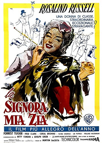Posterazzi Auntie Mame (Aka La Signora Mia Zia) Italian Art Rosalind Russell 1958 Movie Masterprint Poster Print (11 x 17) Varies