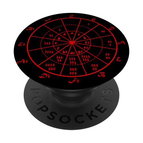 Music Treble Clef Clock Circle Of Fifths Harmony Record PopSockets PopGrip: Swappable Grip for Phones & Tablets