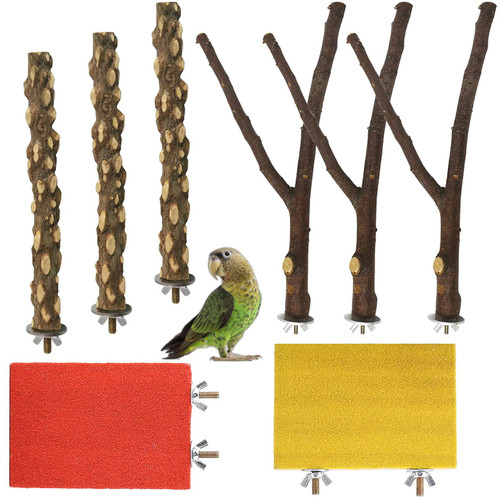 kathson Natural Bird Perch Parakeet Wood Stand Sticks Branches Parrot Paw Grinding Platform Bird Cage Accessories for Budgies Parakeet Cockatiels Conures Lovebirds (8 PCS) kathson Natural Bird Perch Parakeet Wood Stand Sticks Branches Parrot Paw Grinding Platform Bird Cage Accessories for Budgies Parakeet Cockatiels Conures Lovebirds (8 PCS)