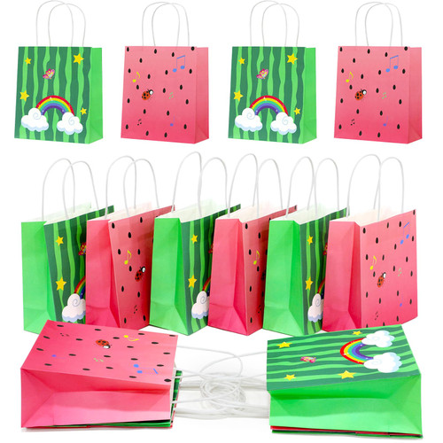 Kamisato Ayato 12Pcs Cartoon Party Favor Bags Goodie Gift Bags for Kids Boys Girls Watermelon Birthday Party Supplies Decorations