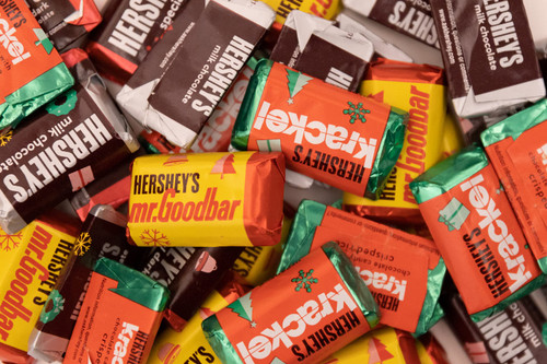 Holiday Chocolate Miniatures 50+ Hershey-Bars Assortment -HERSHEY-Milk Chocolate, HERSHEY-SPECIAL DARK Mildly Sweet Chocolate, KRACKEL Milk Chocolate with Crisped Rice and MR. GOODBAR Chocolate Candy with Peanuts Packed in a Tundras Bag Holiday Chocolate Miniatures 50+ Hershey-Bars Assortment -HERSHEY-Milk Chocolate, HERSHEY-SPECIAL DARK Mildly Sweet Chocolate, KRACKEL Milk Chocolate with Crisped Rice and MR. GOODBAR Chocolate Candy with Peanuts Packed in a Tundras Bag