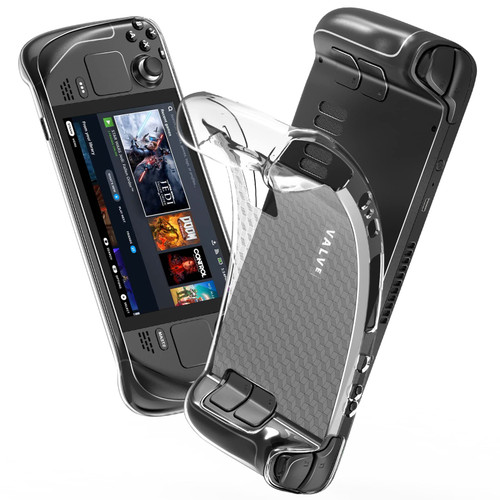 HEYSTOP Steam Deck Case Clear, Protective Case for Steam Deck, Compatible with Steam Deck 2022, TPU Soft Cover Protector with Full Protection, Shock-Absorption, Anti-Slip & Scratch Design