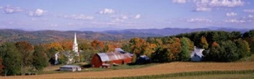 Posterazzi PPI54792S High angle view of barns in a field Peacham Vermont USA Poster Print 18 x 6