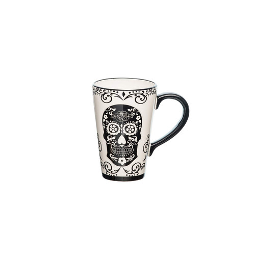 Gallerie II Day Of The Dead Skeleton Mug Dia De Los Muertos Decor Decoration White