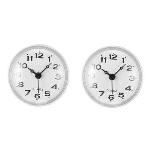 DECHOUS 2 Pcs Sucker Clock Mini Shower Clock Outdoor Wall Hanging Clock Shower Wall Clock Bathroom Wall Clock Bathroom Clock Digital Clock Clock White Office Suction Rome PVC