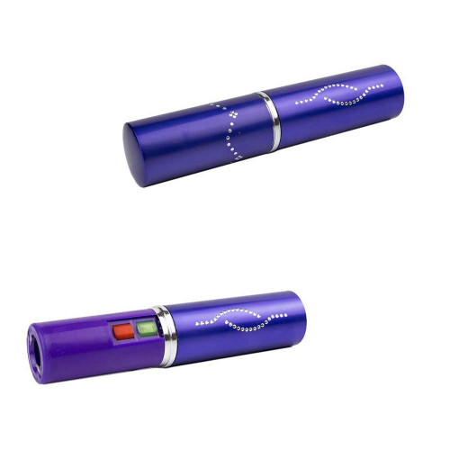 Day Zero Survival Rechargeable LED Flashlight Lipstick Stun Gun Purple - Powerful