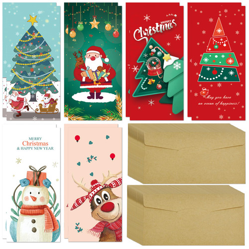 Christmas Money Holder for Cash Gifts with Envelopes - 30 Pack of Christmas Gift Card Holder Money Envelopes for Cash Christmas Decoration for Xmas, Holiday, and New Year