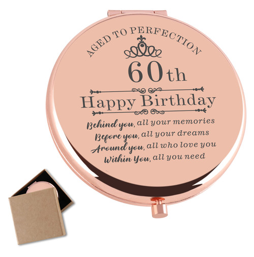 Cawnefil 60th Birthday Gifts for Women Rose Gold Compact Makeup Mirror Happy 60 Years Old Birthday Gifts for Women Turning 60th Birthday Gift for Mom Grandma 60th Birthday Gift Ideas Cawnefil 60th Birthday Gifts for Women Rose Gold Compact Makeup Mirror Happy 60 Years Old Birthday Gifts for Women Turning 60th Birthday Gift for Mom Grandma 60th Birthday Gift Ideas