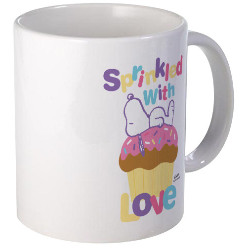 CafePress Snoopy Sprinkled With Love Mugs 11 oz (325 ml) Ceramic Coffee Mug