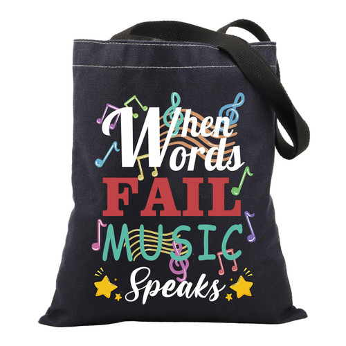 BNQL Music Tote Bag Music Gifts for Music Lover Music Teacher Gifts Musical Musician Gifts Music Student Gift Canvas Tote Bag (Music Tote Bag)
