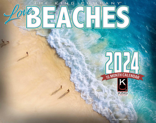 2024 Beaches Scenic Wall Calendar 16-Month X-Large Size 14x22, Best Beach Paradise Calendar by The KING Company-Monster Calendars