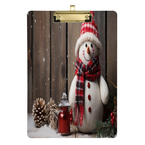xigua Snowman Clipboard Cute Design Letter Size Clipboard A4 Standard Size 9 x 12.5 Inch with Low Profile Metal Clip for Students, Classroom, Office, Women, Kids