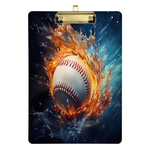 xigua Baseball Clipboard Cute Design Letter Size Clipboard A4 Standard Size 9 x 12.5 Inch with Low Profile Metal Clip for Students, Classroom, Office, Women, Kids